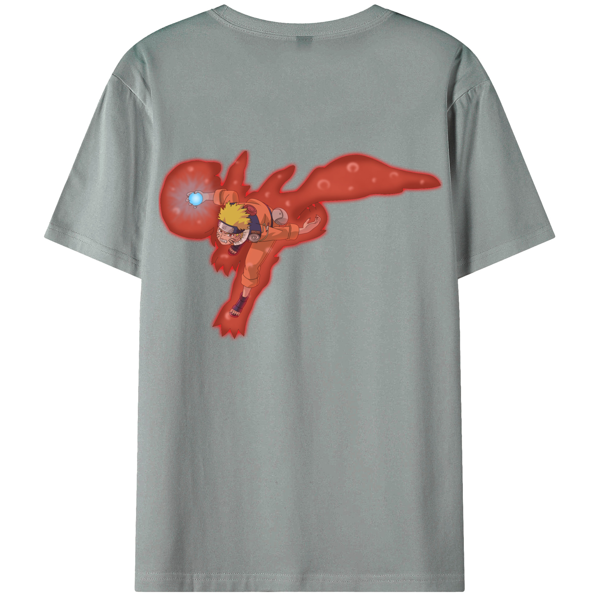 （画像用） NARUTO -ナルト- うずまき ナルト Uzumaki Naruto 綿100％ メンズ半袖Tシャツ（バックプリント） 通気性